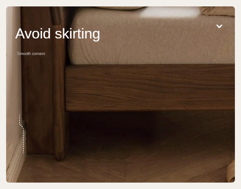North American Black walnut, Ash solid wood bed simple high head.