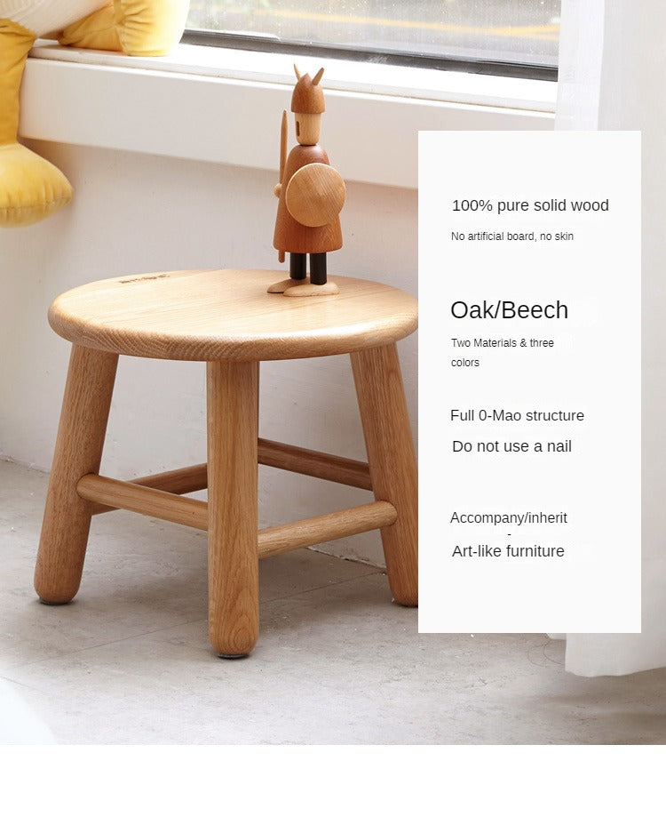 Oak, Beech Solid Wood Small Stool