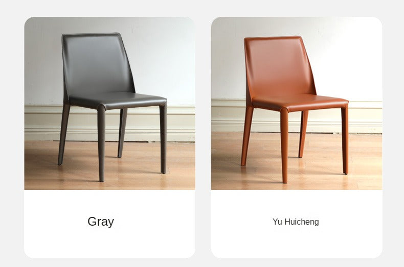 Set 4 pcs Saddle Leather Dining Chair