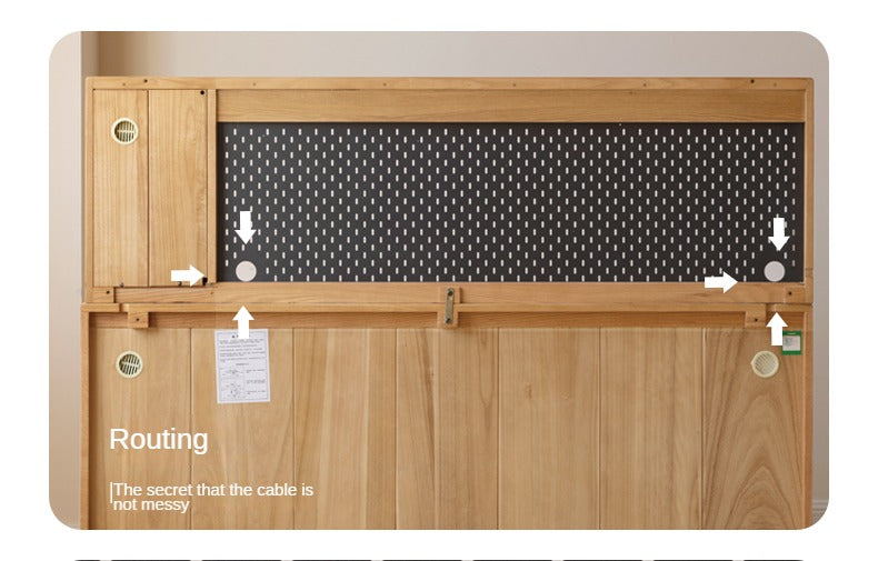 Oak Solid Wood, Solid Rubberwood Sideboard Shelf, Kitchen Shelf