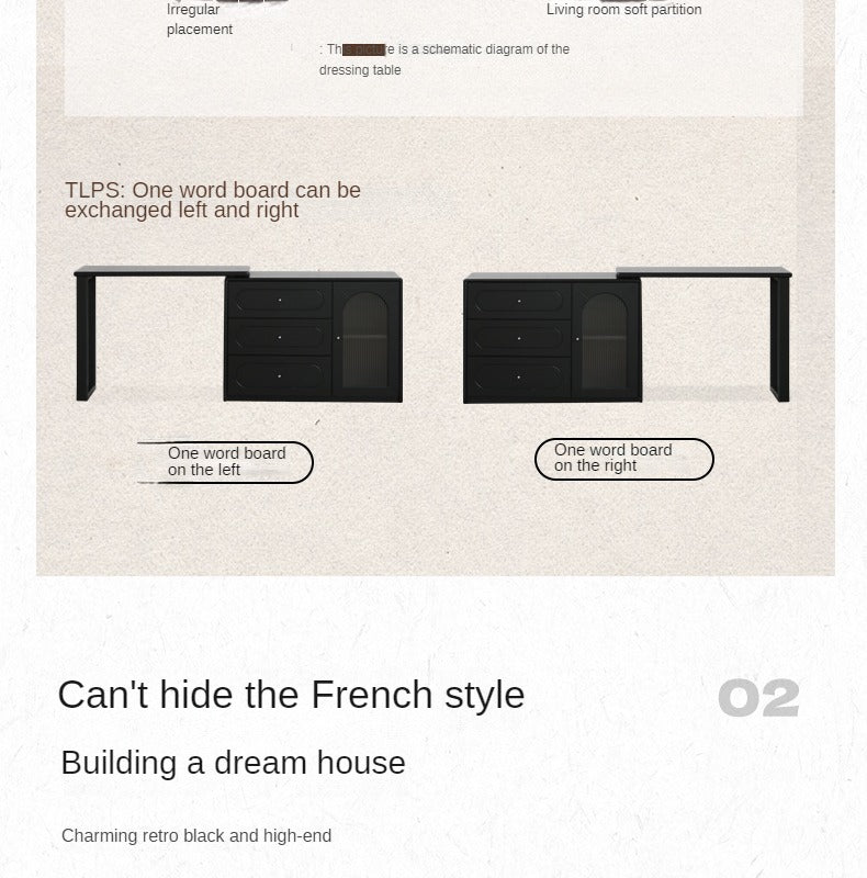 Solid RubberWood Retractable Vanity Table Retro Style.