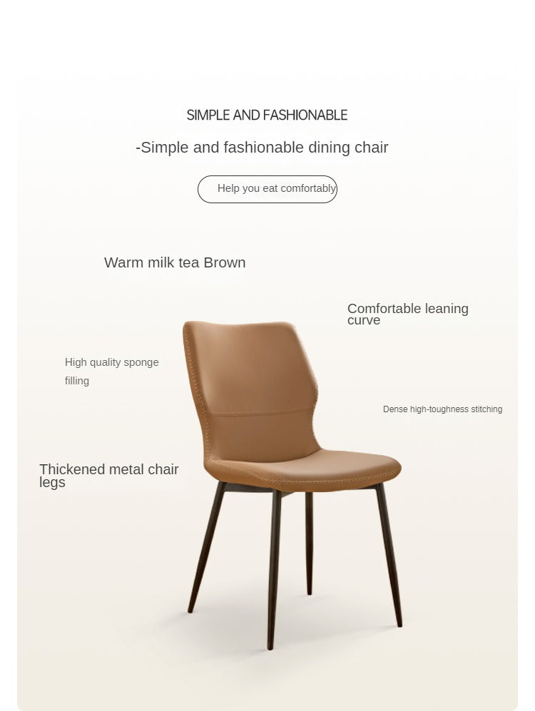 Set 4 pcs Leather Organic Light Luxury Soft Chair