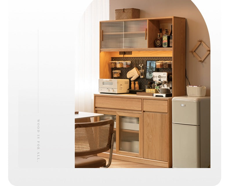 Oak Solid Wood Rock Board Modern Sideboard