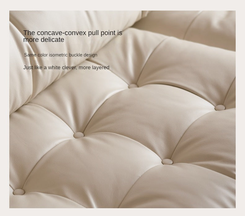 Leather Straight Italian Style Light Luxury Sofa,