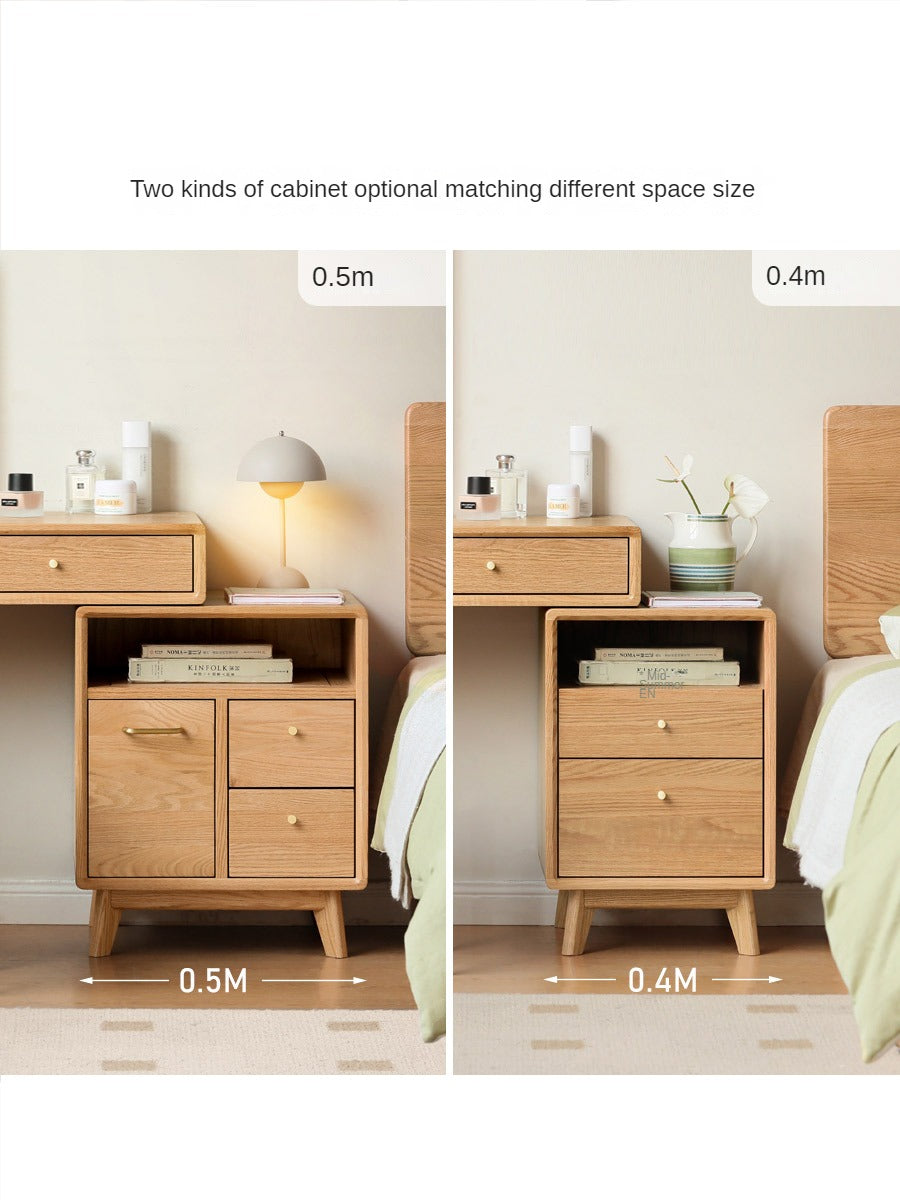 Oak Solid Wood Telescopic Dressing Table Cabinet.