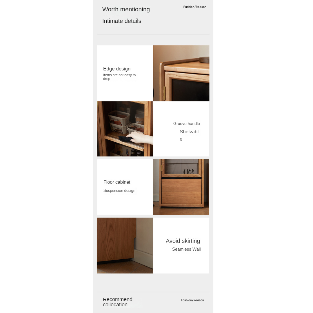 Cherry, Black Walnut, Teak Solid Wood Display Side Cabinet Modern.