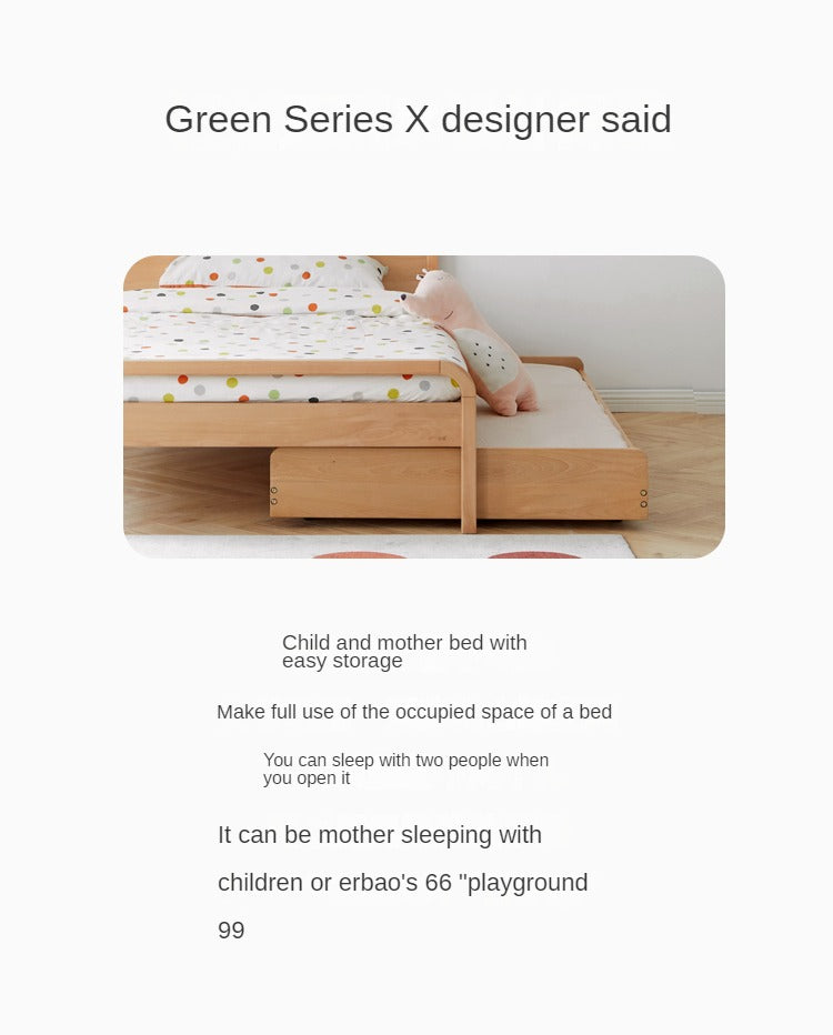 Beech Solid wood Space-saving bunk bed , mother's helper bed<