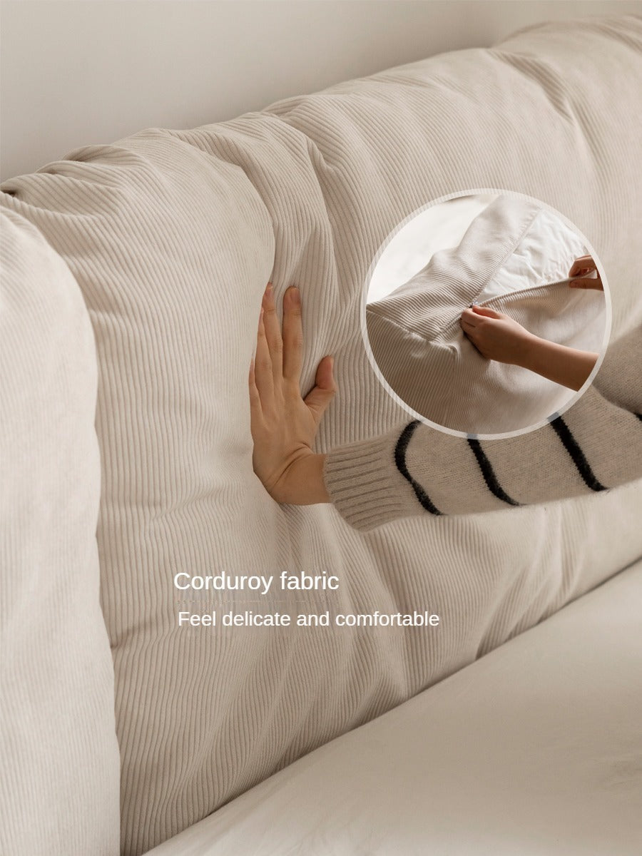 Ash Solid Wood Technology Cloth Floor Bed