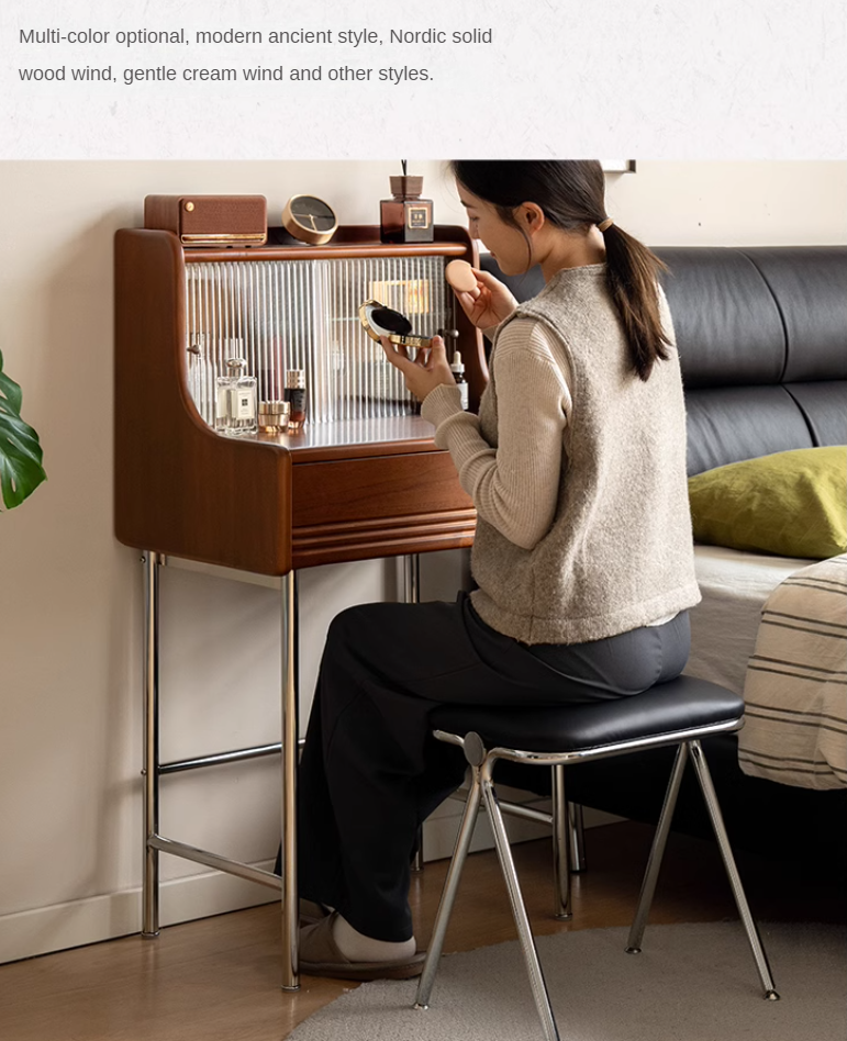 Organic Leather Soft Package Makeup Stool