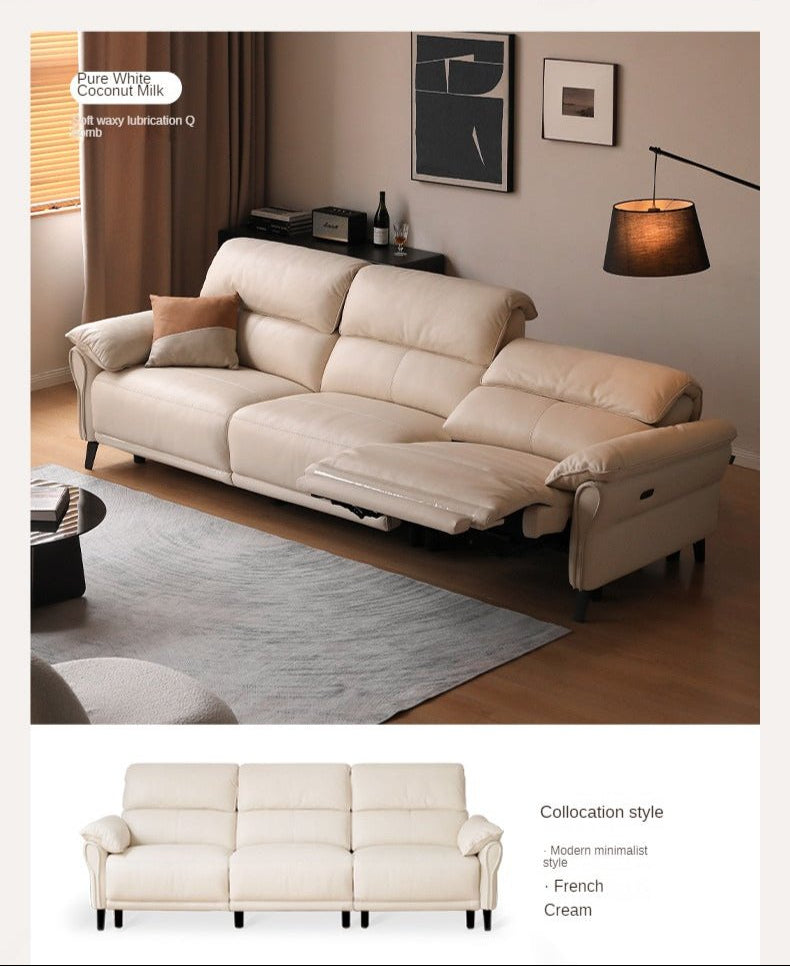 Genuine Leather Modern Zero Wall Power Reclining Sofa