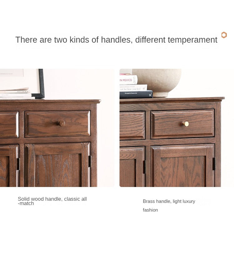 Oak Solid Wood American Style Shoe Cabinet
