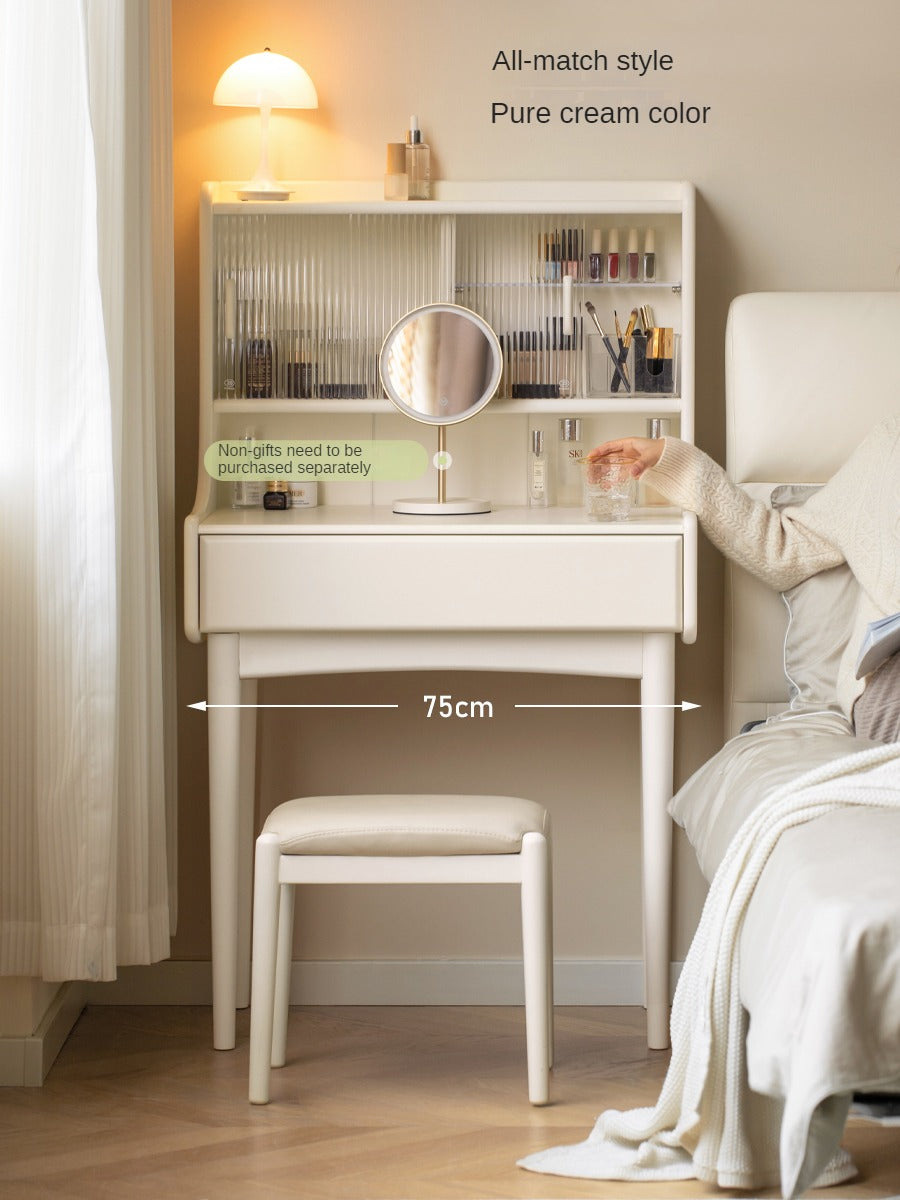Ash Solid Wood Cream Style Dressing Table.
