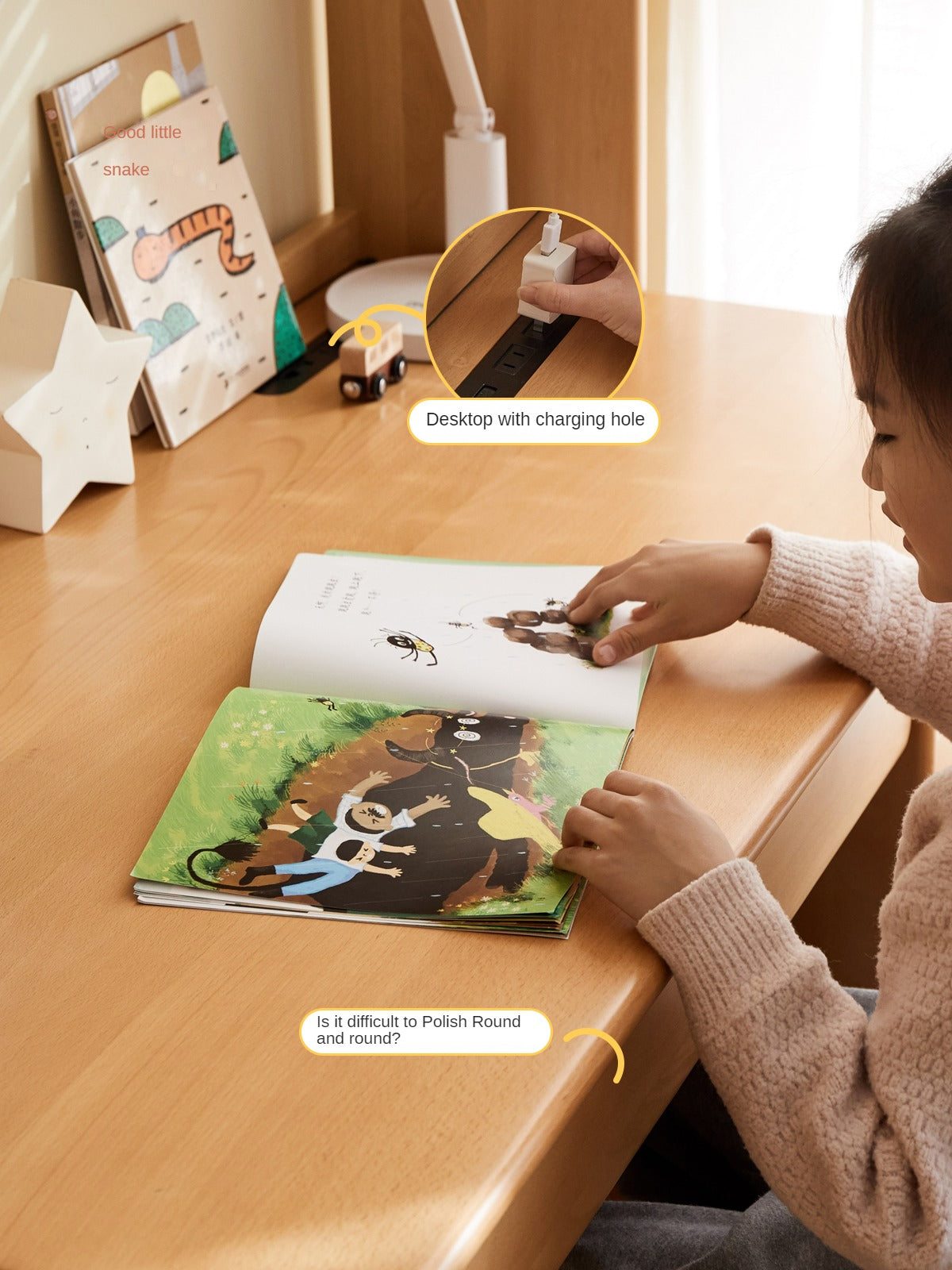 Beech Solid Wood Combination Simple Kids Desk