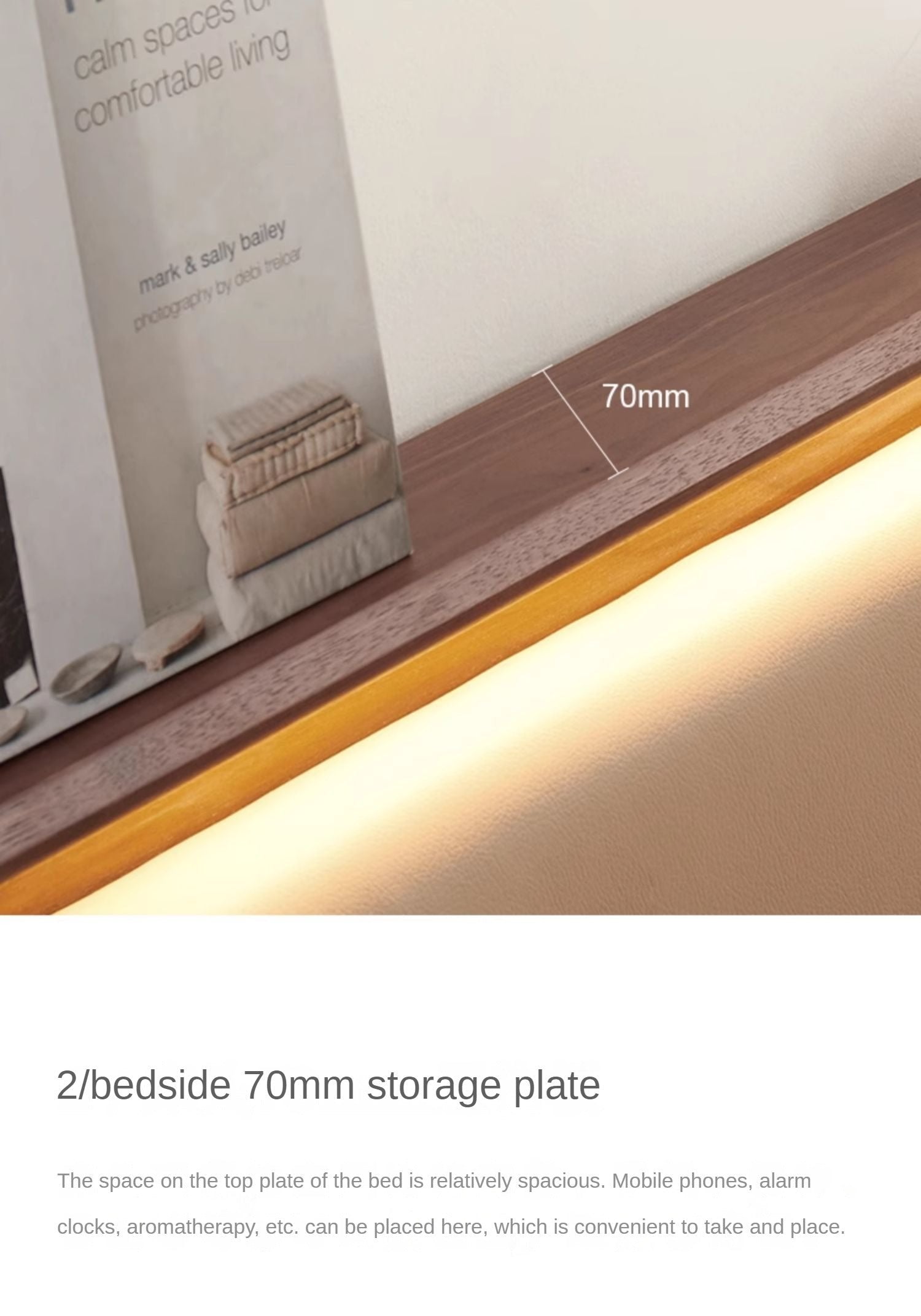 Ash solid wood leather soft bed
