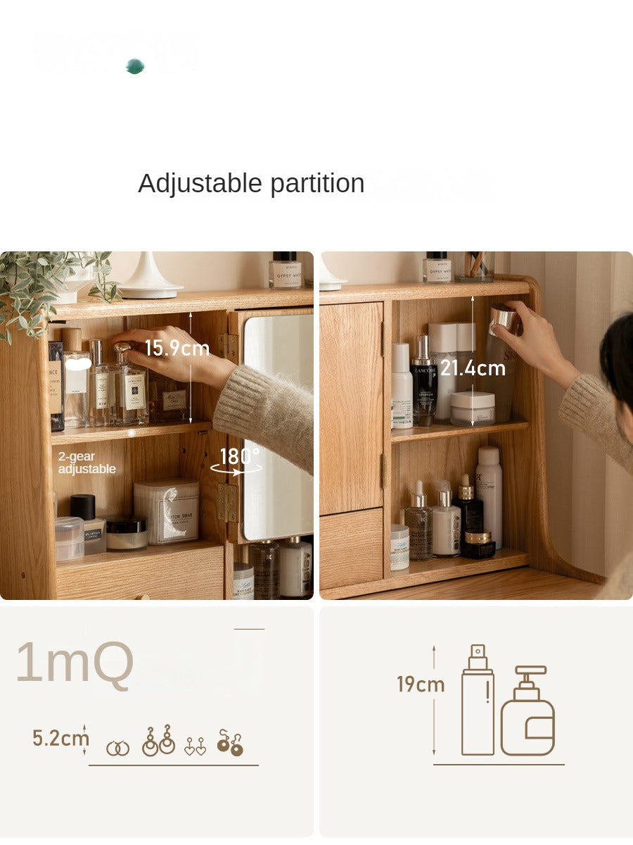 Oak Solid Wood, Solid Rubberwood Vanity Table, Makeup Table.