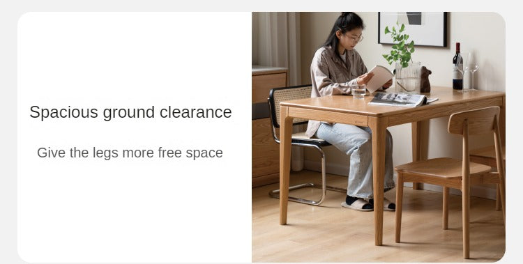 Oak, Ash Solid Wood Log Style Rectangular Dining Table