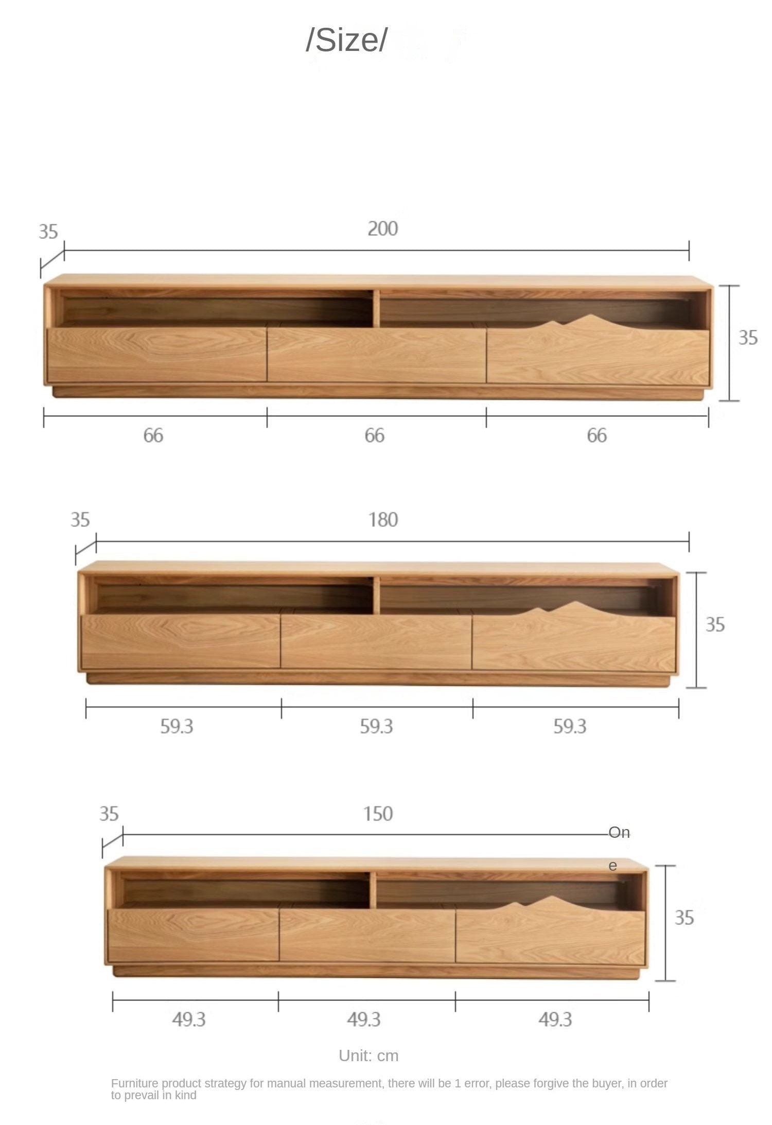Ash Solid Wood Floor TV Storage Cabinet.