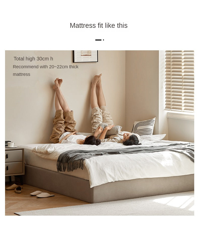 Technology cloth box platform bed, headboard-free bed