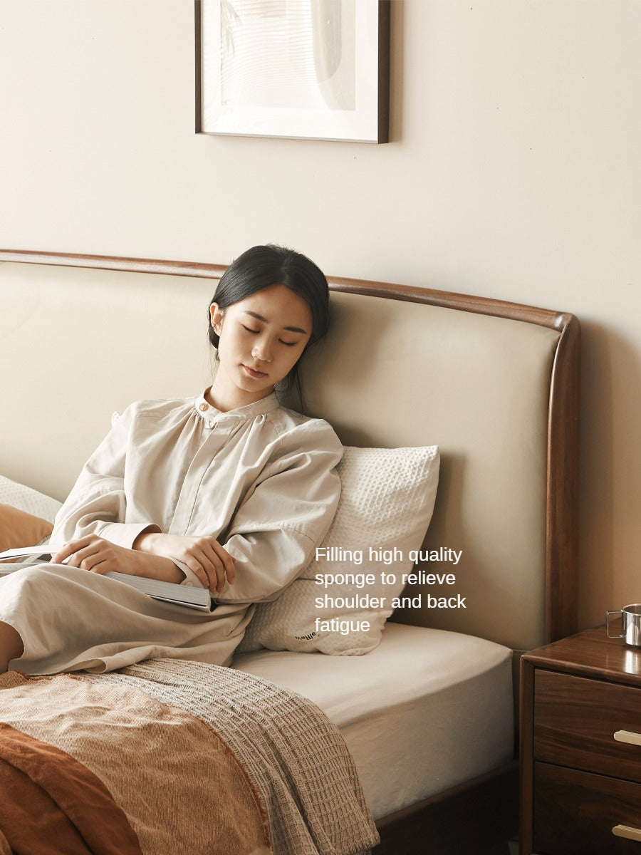 Sandalwood , Black Walnut, Oak Solid Wood First Layer Yellow Cowhide Leather,Technical Cloth