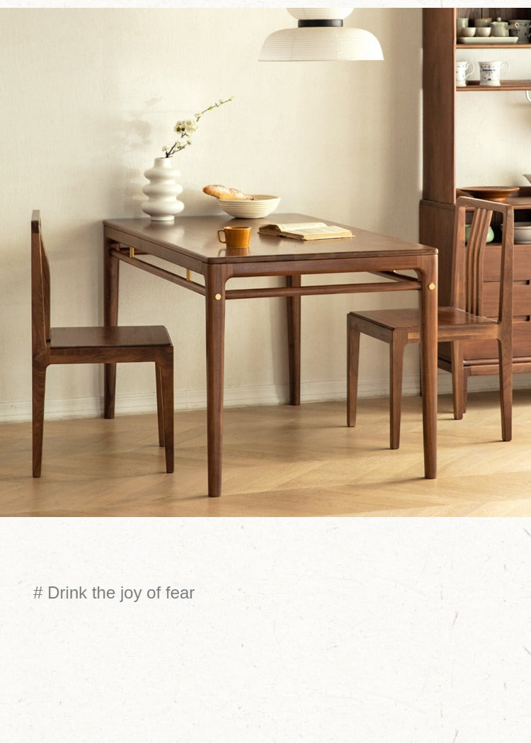 Black Walnut Solid Wood Rectangular Dining Table