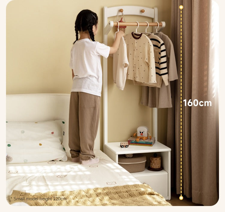 Poplar Solid Wood Clothes Hanger Nightstand-