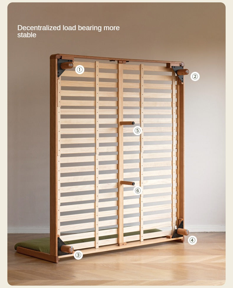 Cherry Solid Wood fabric Soft Bed