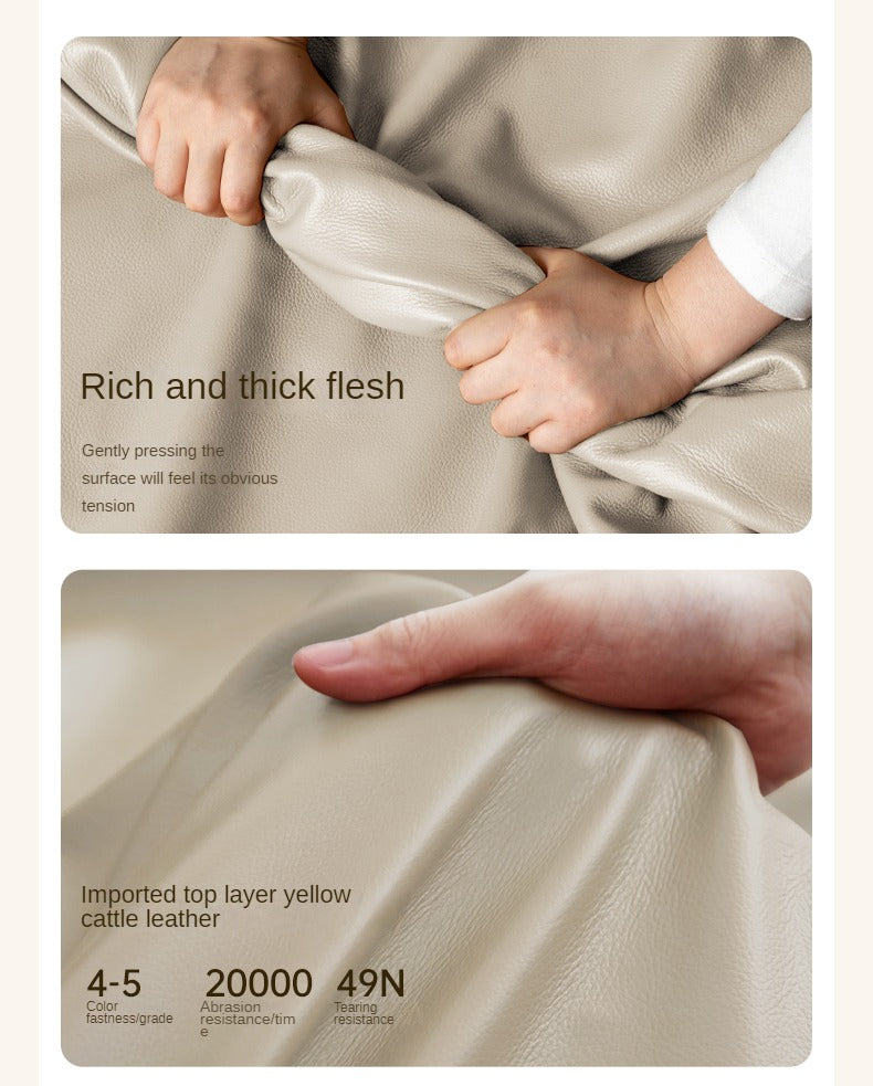 Oak, Ash Solid Wood Genuine Leather Soft Bed