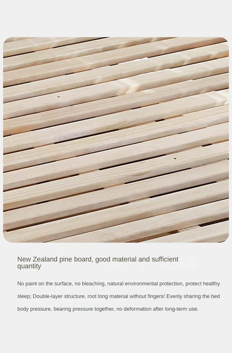 Oak solid wood children's bed with organic leather<