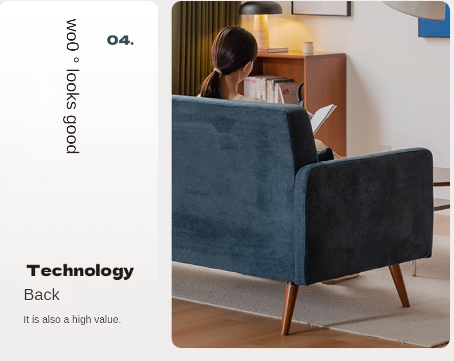 Fabric Modern Straight Retro Three Seater Sofa.