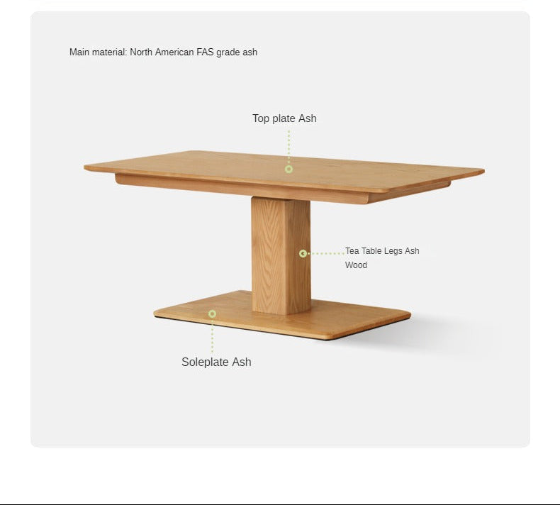 Ash, Oak Solid Wood Lifting Modern Coffee Table