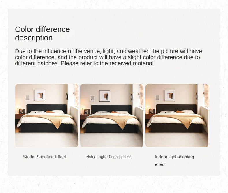 Poplar, Rubber Wood Solid Wood Fully Open High Box Bed Minimalist