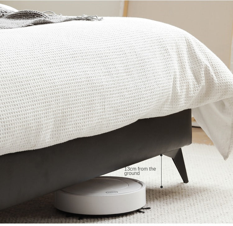 Leather Upholstered Bed with Down Filling