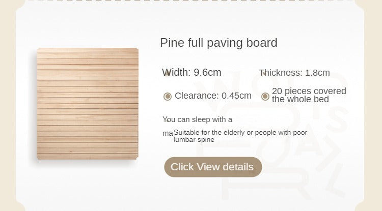 Oak Solid Wood Bed Cream Suspension Bed Luminous