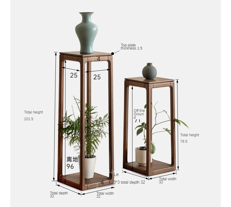 Black Walnut, Sandalwood Solid Double Layer Storage Flower Frame