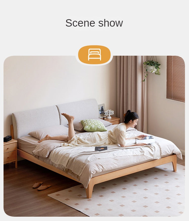 European Beech Solid Wood Soft Bed