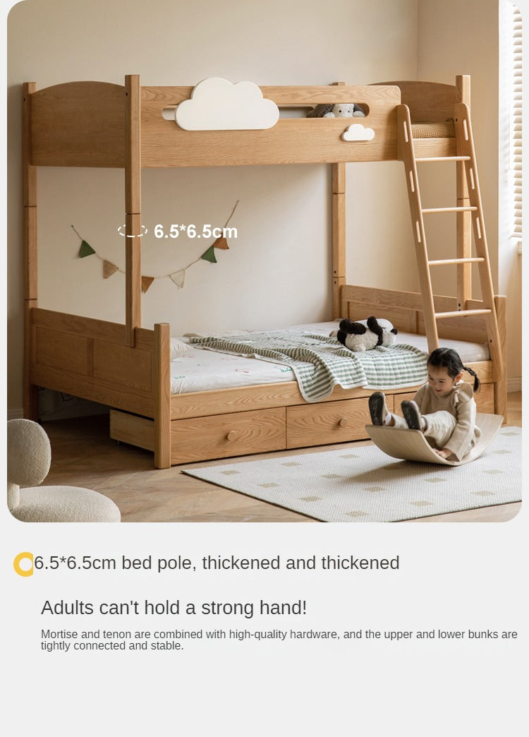 Oak solid wood Multi-functional Bunk Bed.