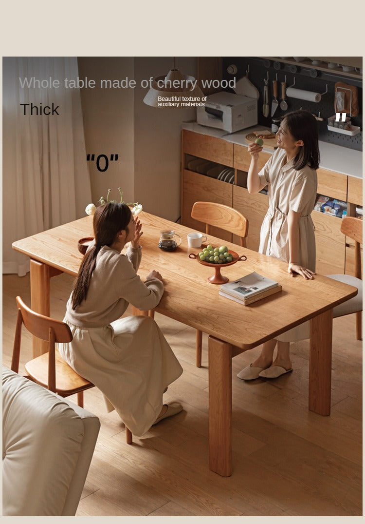 Cherry Solid Wood Long Dining Table