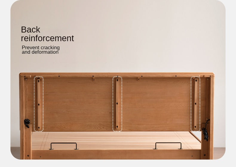 Cherry Solid Wood Box Bed Medieval Style.
