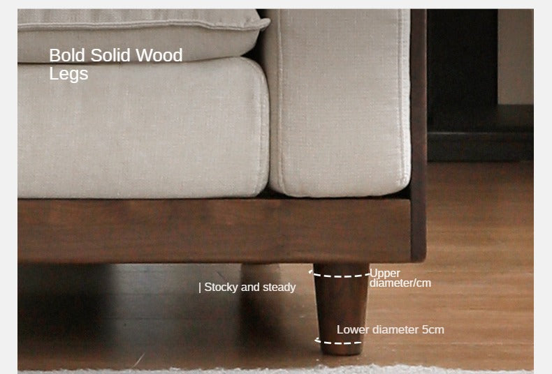 Black Walnut, Ash, Oak Solid Wood High Back Sofa.