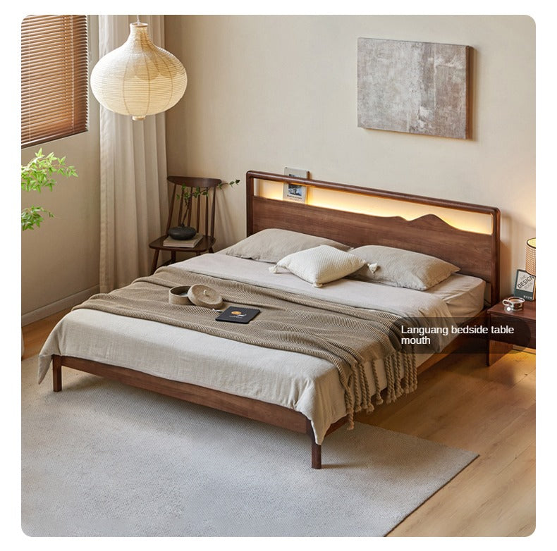 Black Walnut, Ash Solid Wood Bed