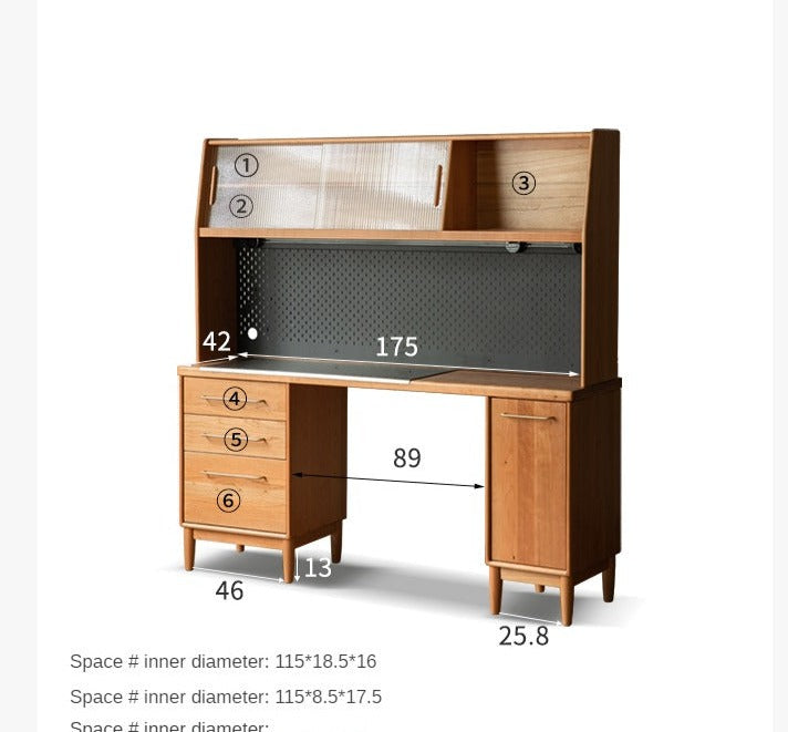 Cherry, Oak Solid Wood, Solid RubberWood Japanese Style Buffet Cabinet