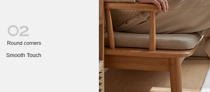 Oak Solid Wood Windsor Sofa Winter/Summer Dual Use.