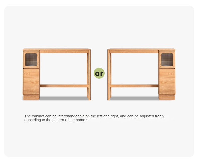 Oak Solid Wood Bar Cabinet Partition Cabinet High Foot Table