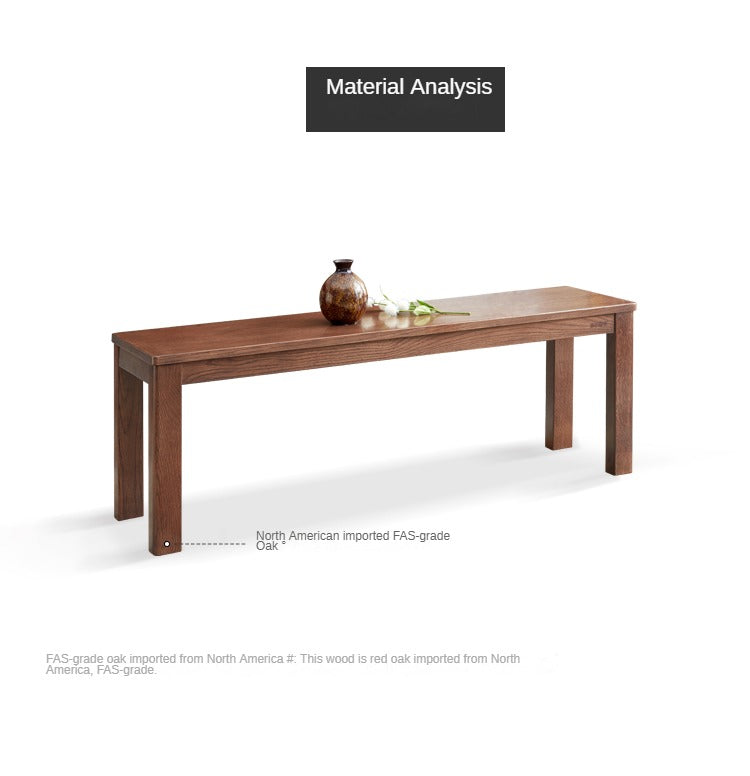 Black Walnut, Oak, Sandalwood Solid Wood, Solid RubberWood Nordic Long Bench