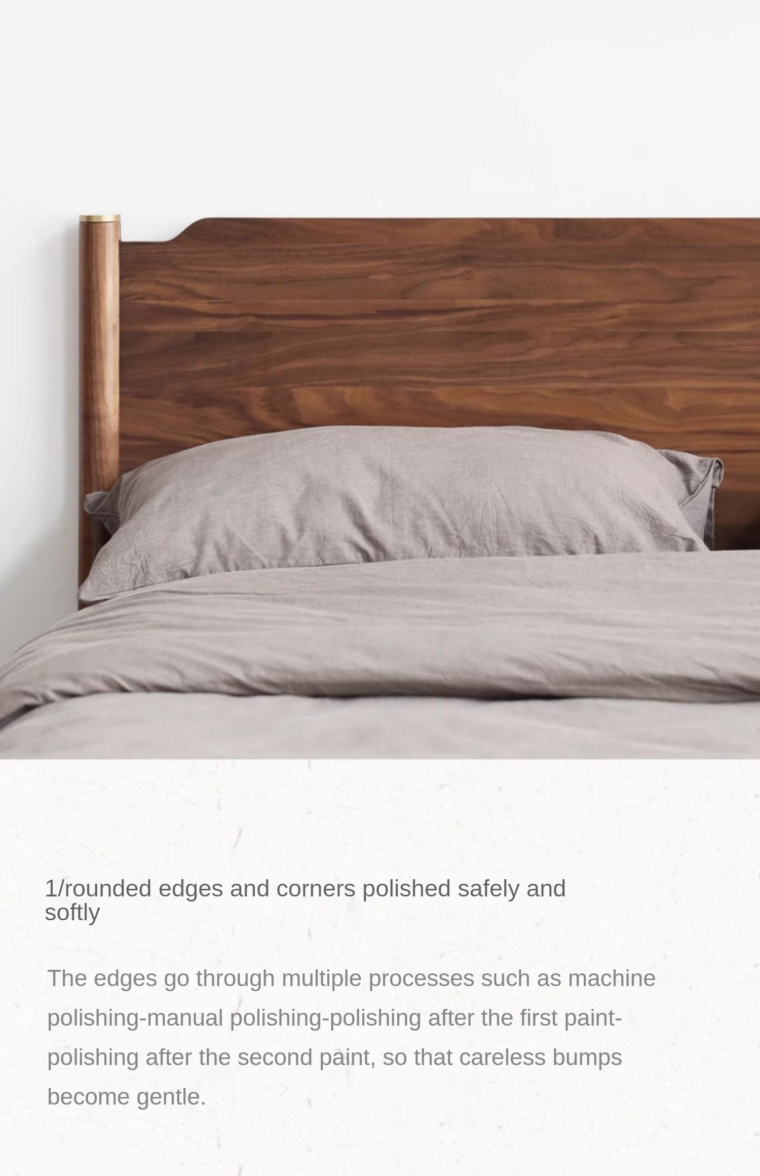 Black Walnut, Ash Solid Wood Bed