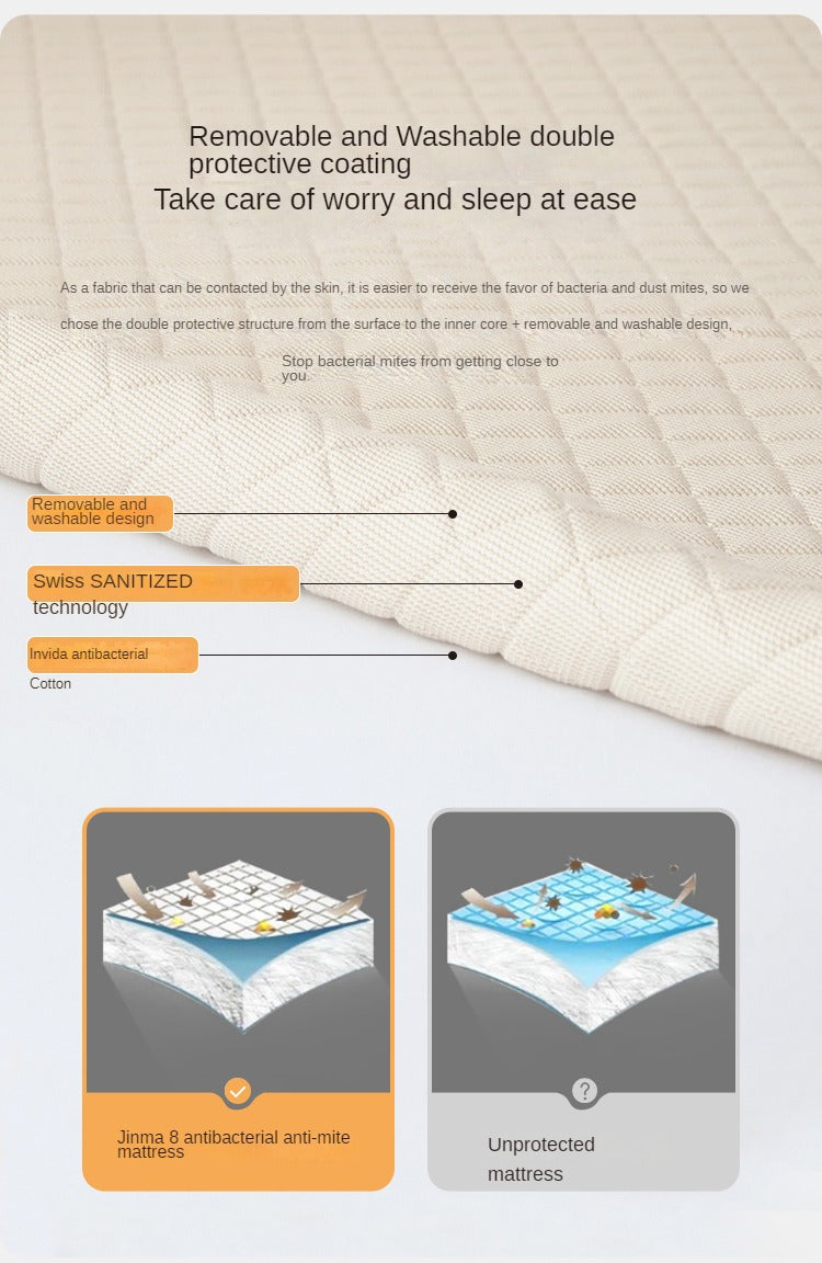 Natural jute Latex Mattress, No-Glue, Antibacterial, Anti-Mite, Hard Hemp Pad 12cm, 10cm, 8cm