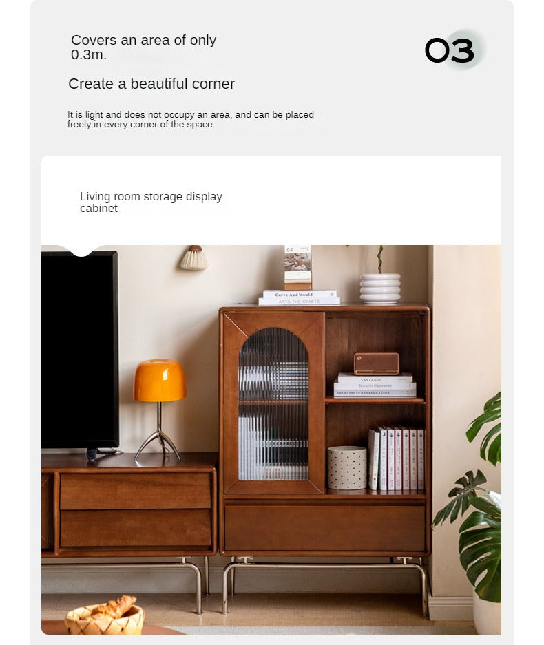 Black Walnut, Poplar Solid Wood Side Cabinet