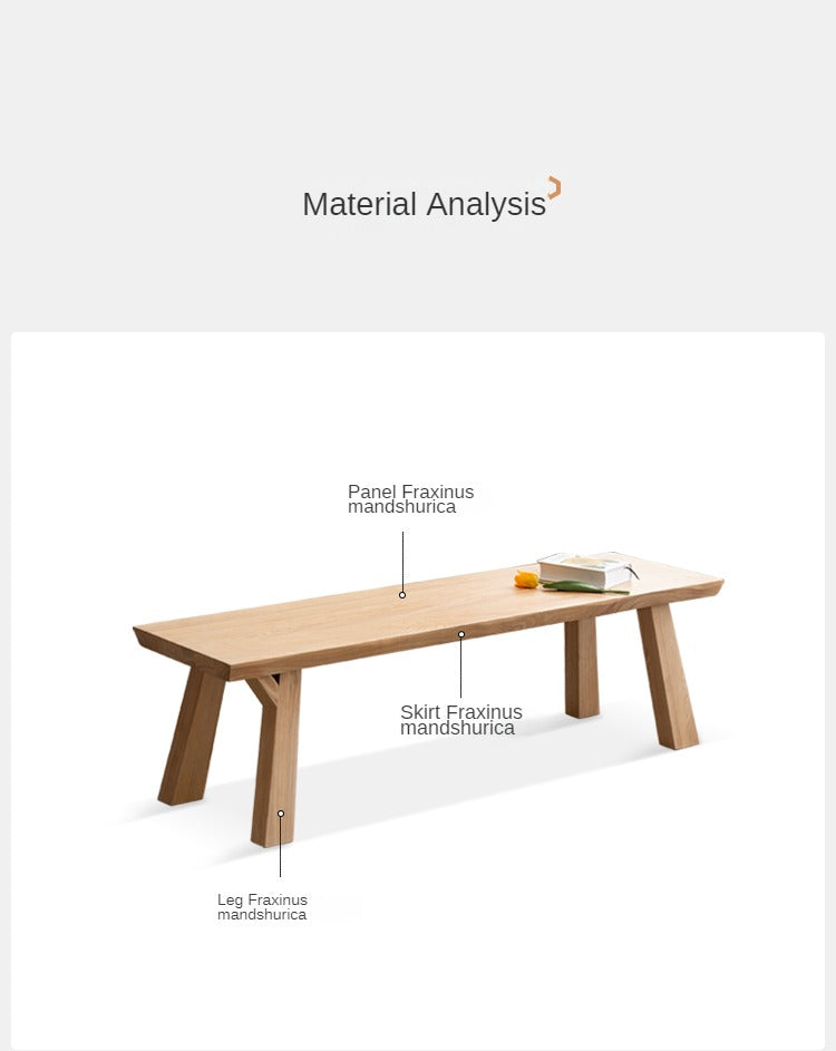 Ash Solid Wood Wabi Sabi Style Bench