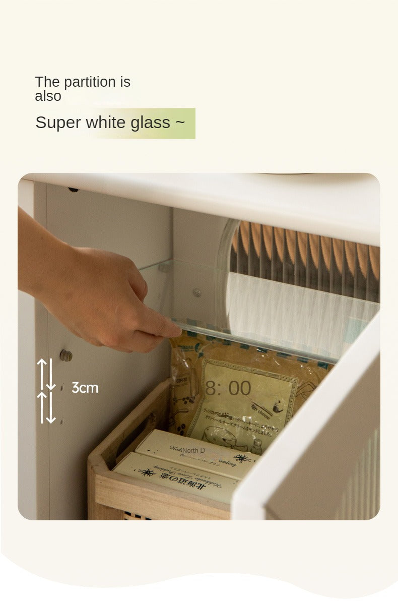 Solid RubberWood Edge Side Table French Cream Style