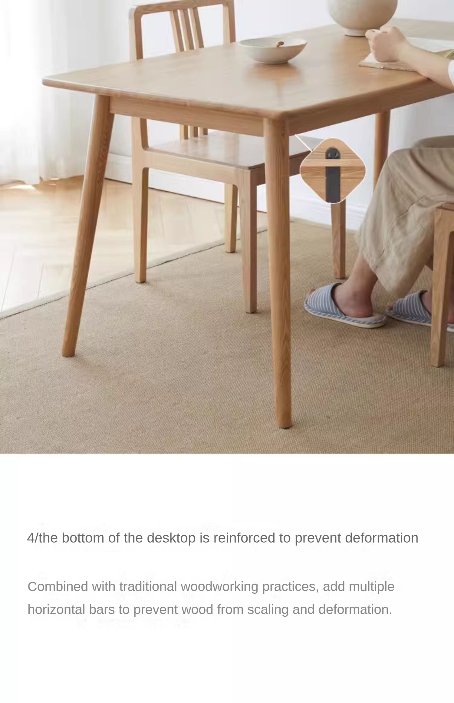 Ash Solid Wood Rectangular Nordic Modern Dining Table